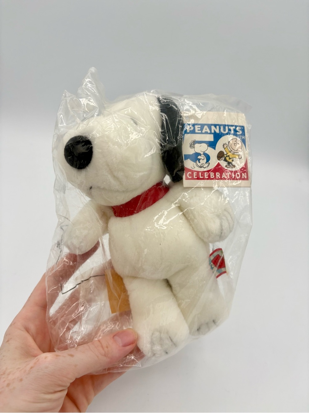 Peanuts Snoopy 7” Stuffed Plush 50th Anniversary NEW in bag VINTAGE 2001 Y2K